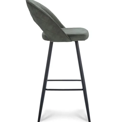 Trendy barkruk velours met zwart metalen poot>Straluma Outlet
