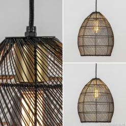 Trendy draad hanglamp Meya zwart/goud></noscript>Straluma Hot