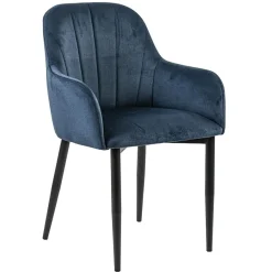 Trendy eetkamerstoel blauw met armleuning>Straluma Clearance