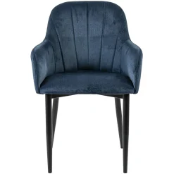 Trendy eetkamerstoel blauw met armleuning>Straluma Clearance