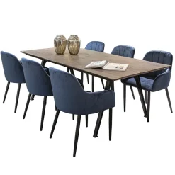 Trendy eetkamerstoel blauw met armleuning></noscript>Straluma Clearance