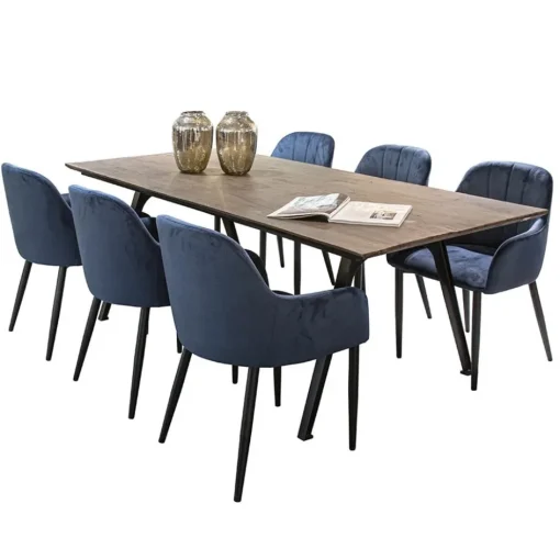 Trendy eetkamerstoel blauw met armleuning>Straluma Clearance