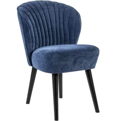 Trendy eetkamerstoel blauw met zwarte houten poot>Straluma Hot
