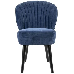 Trendy eetkamerstoel blauw met zwarte houten poot>Straluma Hot