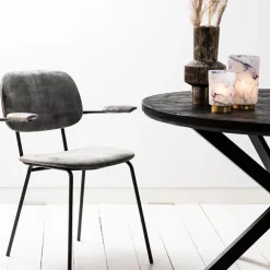 Trendy eetkamerstoel Emma velvet grijs></noscript>Straluma Clearance