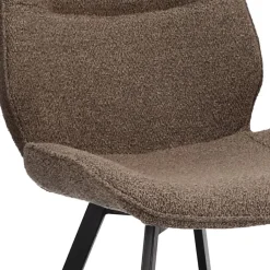Trendy eetkamerstoel stof bruin met zwarte poot></noscript>Straluma Online