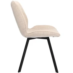 Trendy eetkamerstoel stof naturel met zwarte poot></noscript>Straluma Clearance