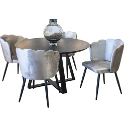 Trendy eetkamerstoel velours met zwarte poot></noscript>Straluma Online