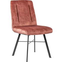Trendy eetkamerstoel velvet blush met zwarte pootjes>Straluma Outlet