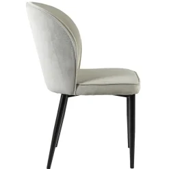 Trendy eetkamerstoel wit velours met zwart metalen poot></noscript>Straluma New