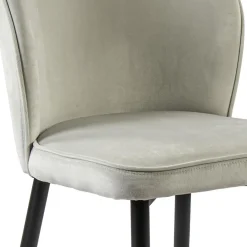 Trendy eetkamerstoel wit velours met zwart metalen poot></noscript>Straluma New