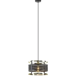 Trendy hanglamp mat zwart met hoogglans goud>Straluma Best