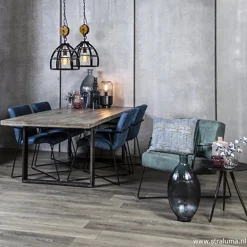 Trendy moderne eetkamerstoel metaal/stof></noscript>Straluma