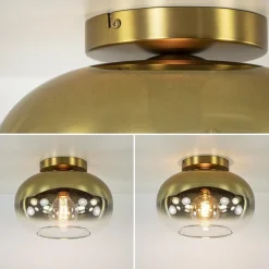 Trendy plafondlamp goud met goud gradiënt glas><noscript><img width=