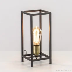 Trendy tafellamp Marlay zwart met brons>Straluma New