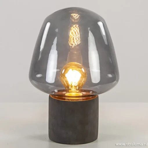 Trendy tafellamp met smokey glas>Straluma Discount