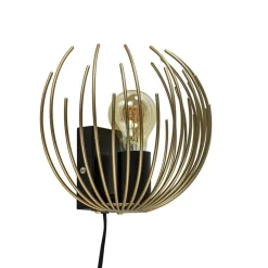 Trendy wandlamp goud met zwart inclusief snoer>Straluma Best