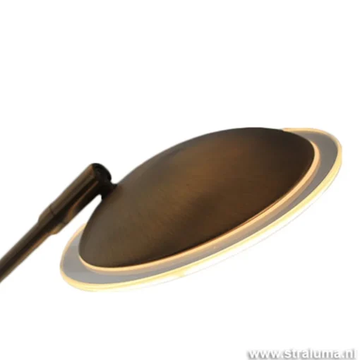 Uplighter brons LED Luna leesarm, dimmer>Straluma New