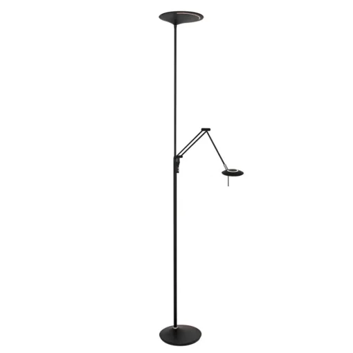 Uplighter zwart met leeslamp - 2 x pushdimmer>Straluma Clearance