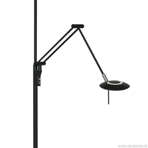 Uplighter zwart met leeslamp - 2 x pushdimmer>Straluma Clearance