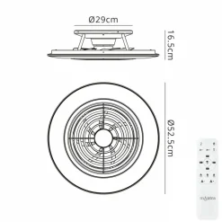 Ventilator Alisio Mini zwart met remote>Straluma Outlet