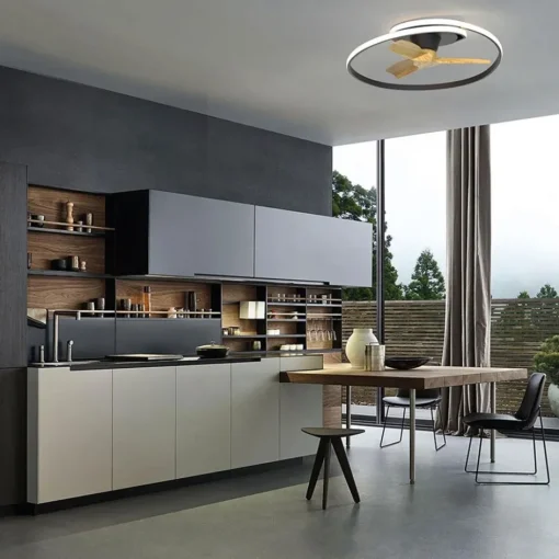 Ventilator Ocean zwart/hout + remote cct>Straluma Sale