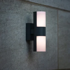 Verstelbare LED buitenlamp 2-lichts cilinder donker grijs></noscript>Straluma