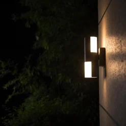 Verstelbare LED buitenlamp 2-lichts cilinder donker grijs></noscript>Straluma