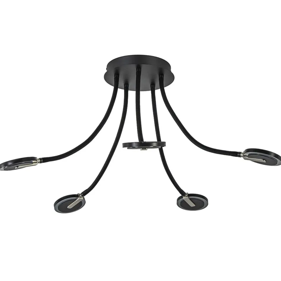 Verstelbare 5-lichts plafondlamp LED met smoke glas>Straluma Online