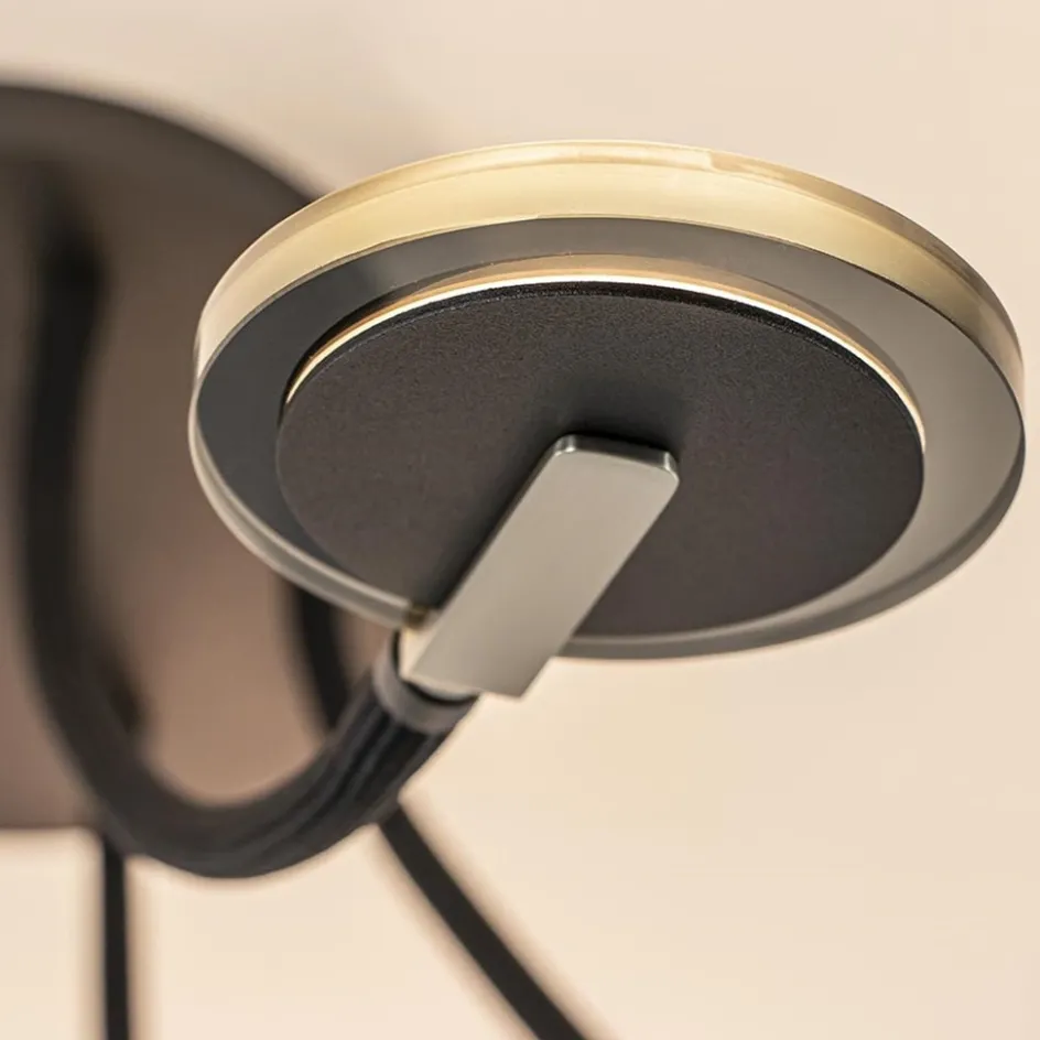 Verstelbare 5-lichts plafondlamp LED met smoke glas>Straluma Online