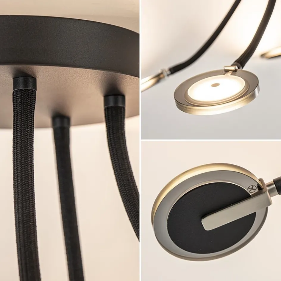 Verstelbare 5-lichts plafondlamp LED met smoke glas>Straluma Online