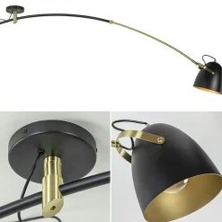 Verstelbare plafondlamp mat zwart met goud></noscript>Straluma Hot