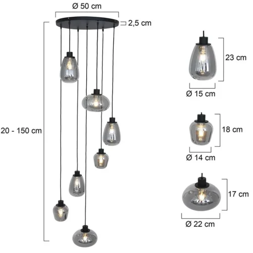 Videlamp 7L zwart met smoke glas mix>Straluma Outlet