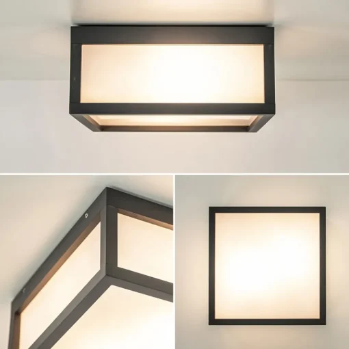 Vierkante buitenlamp dark grey plafond/wand>Straluma Sale