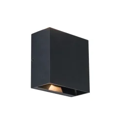 Vierkante LED buitenlamp wand zwart up+down>Straluma Hot