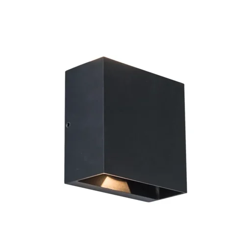 Vierkante LED buitenlamp wand zwart up+down>Straluma Hot
