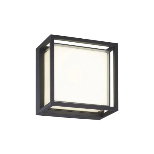 Vierkante LED wandlamp buiten IP65 antraciet>Straluma Online