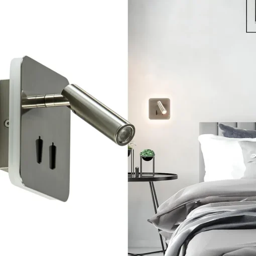 Vierkante LED wandlamp met verstelbare spot>Straluma