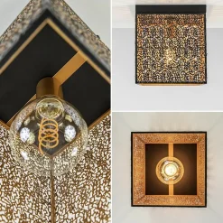 Vierkante plafondlamp zwart met gouden binnenzijde></noscript>Straluma Best