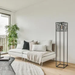 Vierkante vloerlamp mat zwart metaal></noscript>Straluma