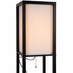 Vierkante vloerlamp zwart met beige kap en oplaadplatform></noscript>Straluma New