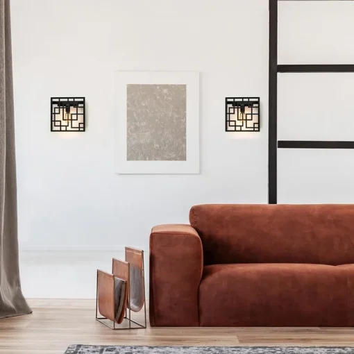 Vierkante wandlamp zwart metaal>Straluma