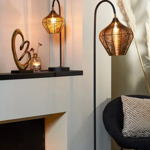 Vloerlamp Alvaro antiek brons + mat zwart>Straluma New