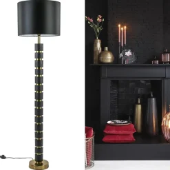 Vloerlamp Azoyu zwart/brons exclusief kap></noscript>Straluma New