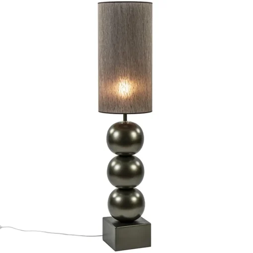 Vloerlamp bruin met cilinder kap bruin>Straluma Online