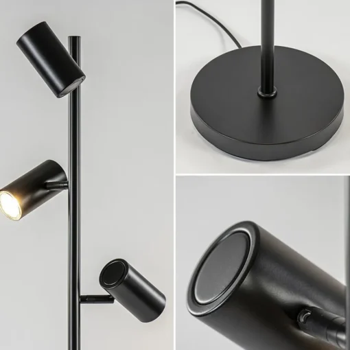 Vloerlamp Burgos 3L spot zwart 3-st dim>Straluma Hot