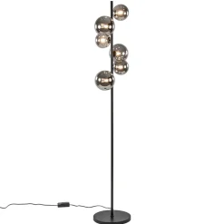 Vloerlamp Calcio 6l zwart + smoke glas>Straluma Clearance