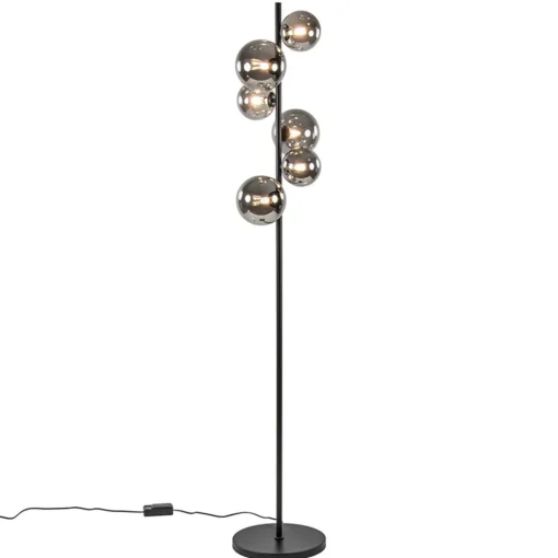 Vloerlamp Calcio 6l zwart + smoke glas>Straluma Clearance