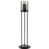 Vloerlamp cilinder mat zwart met smoke glazen kap>Straluma Outlet