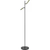 Vloerlamp Flute 2l zwart/matgoud pushdim>Straluma Hot